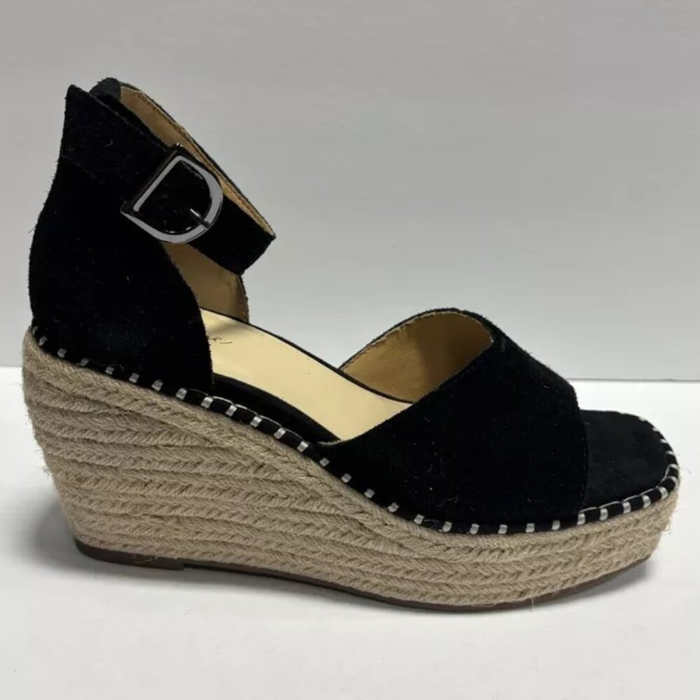 Crown Vintage Women’s Jaussie Espadrille Wedge Sandals Black, Size 7.5 M